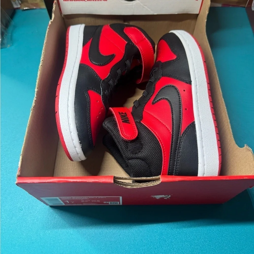 Nike Kids Shoes - Red and Black size 1Y